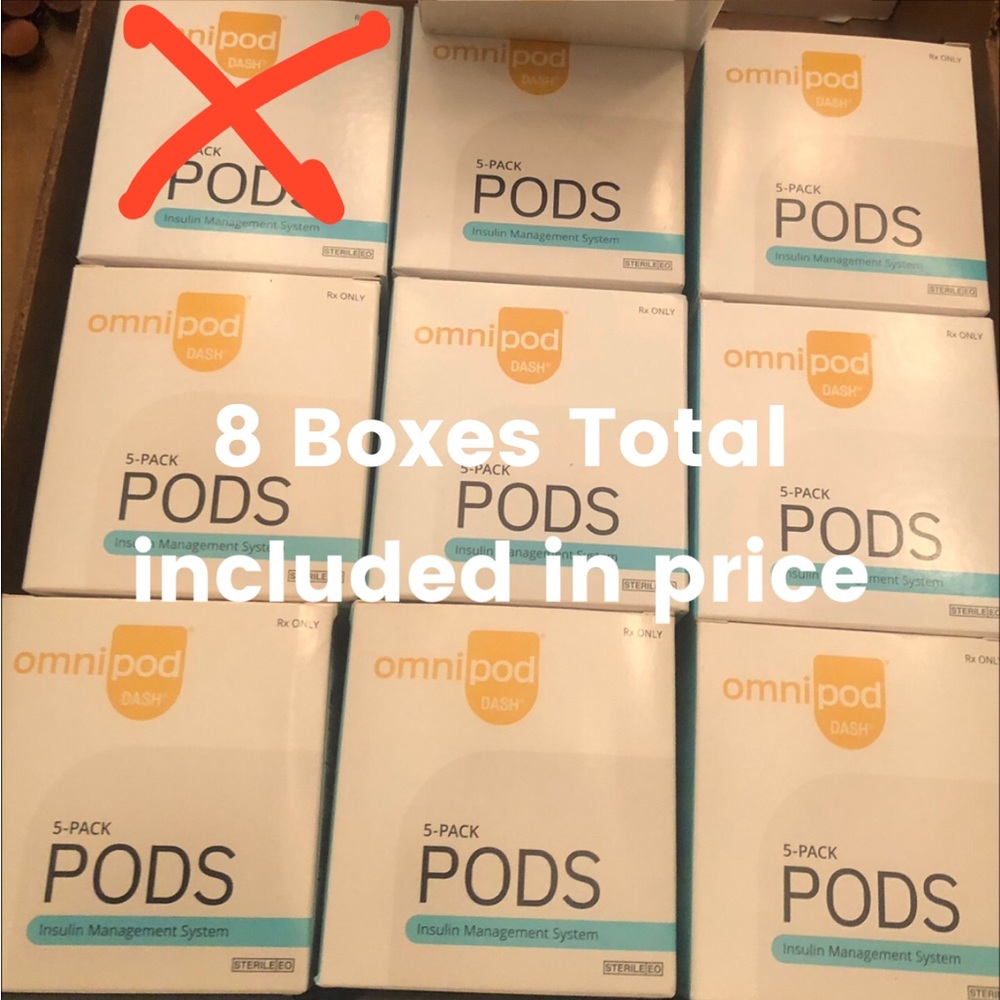 COPY - Omnipod Dash Pods 8 Boxes of 5 pods New Sealed all boxes Exp 6/2023